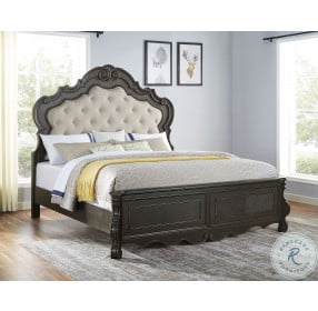 Rhapsody Brown King Upholstered Panel Bed
