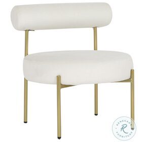 Rhonda Cream Velvet And Gold Steel Accent Chair