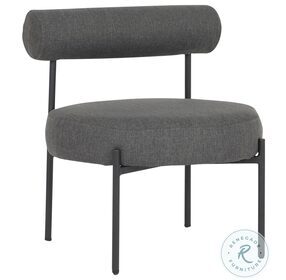 Rhonda Charcoal Fabric And Black Steel Accent Chair