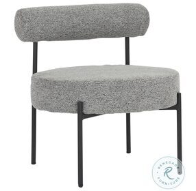 Rhonda Noise Grey Fabric And Black Steel Accent Chair
