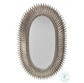 Rita Silver Leaf Oval Starburst Mirror