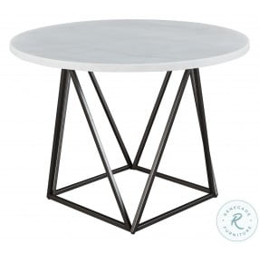 Ramona White Marble And Deep Bronze Dining Table