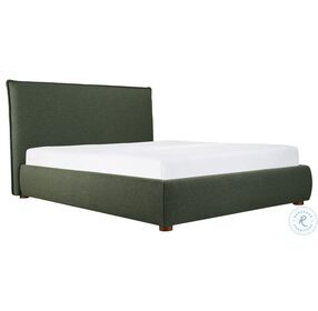 Luzon Deep Forest Queen Upholstered Panel Bed