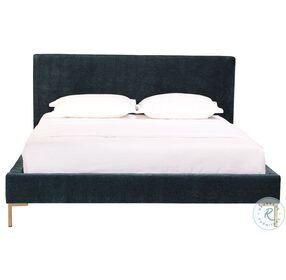 Astrid Blue King Upholstered Panel Bed