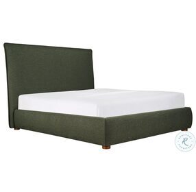 Luzon Deep Forest Tall Queen Upholstered Panel Bed