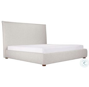 Luzon Light Gray Tall Queen Upholstered Panel Bed