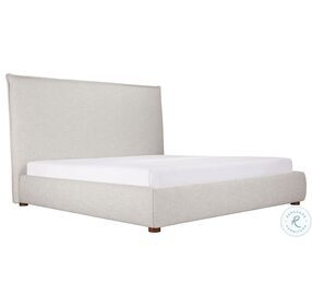 Luzon Light Gray Tall King Upholstered Panel Bed