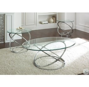 Orion Chrome 3 Piece Occasional Table Set