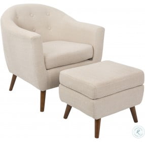 Rockwell Beige Accent Chair And Ottoman