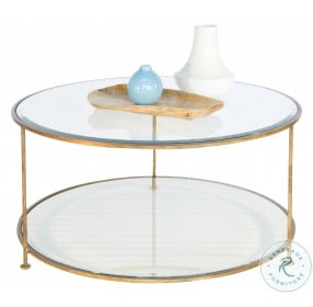 Rollo Gold Leaf 2 Tier Round Coffee Table