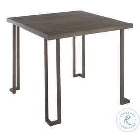 Roman Antique Metal And Espresso Bamboo Dinette Table