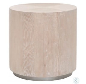 District Natural Gray And Silver Roto Large End Table