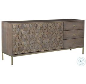 Corolla Gray And Brass Sideboard