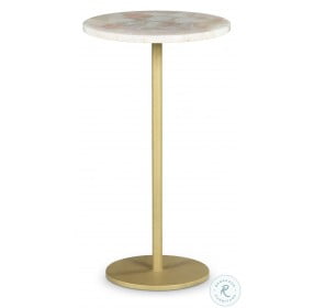 Rosie Rose Quartz Top And Gold Chairside End Table