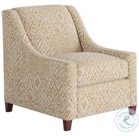 Roughwin Squash Gold and Beige Recessed Arm Accent Chair