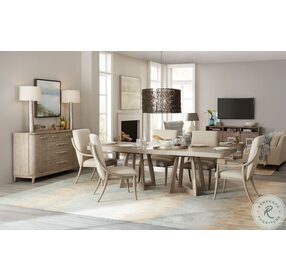 Affinity Gray 78" Rectangular Pedestal Extendable Dining Room Set