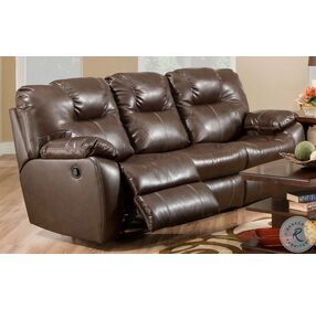Avalon Dark Roast Leather Double Reclining Sofa