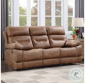 Rudger Chestnut Brown Manual Reclining Sofa