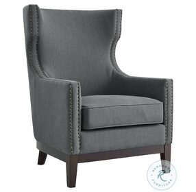 Roswell Gray Wingback Accent Chair