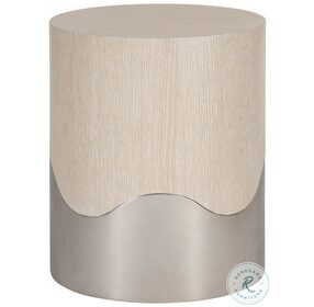 Solaria Dune And Shiny Nickel 18" Accent Table