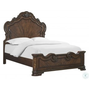 Royale Warm Brown Pecan Queen Panel Bed