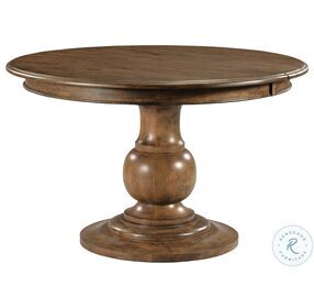 Whitson Brentwood Dark Round Pedestal Dining Table
