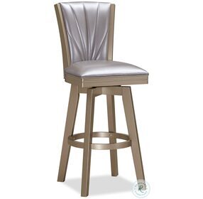 Jazz Pearl And Gold 30" Swivel Bar Stool Set Of 2