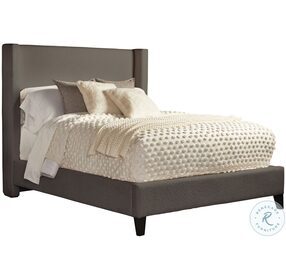 Angel Himalaya Charcoal Queen Upholstered Panel Bed