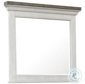 Valley Ridge Distressed White And Rustic Gray Dresser Mirror
