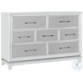 Starlight Pearlized White And Silver 7 Drawer Dresser