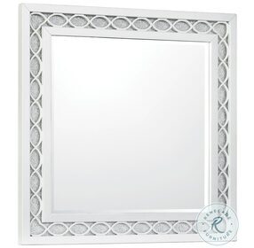 Starlight Pearlized White And Silver Dresser Mirror