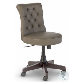 Salinas Washed Gray Leather Adjustable Office Chair