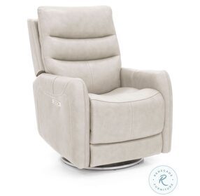 San Marco Rainer Dove Lay Flat Swivel Power Recliner with Power Headrest And Lumbar