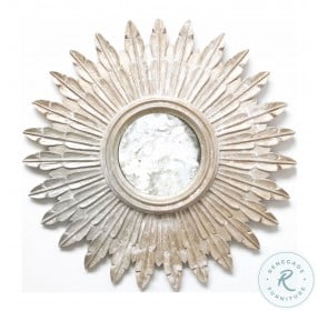Santo Champagne Silver Leaf Handcarved Mirror