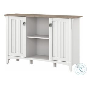 Salinas Pure White and Shiplap Gray Door Accent Storage Cabinet