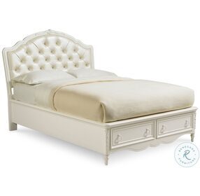 Sweetheart Beautiful White Victorian Full Upholstered Storage Bed