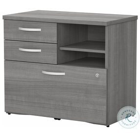 Studio C Platinum Gray Office Storage Cabinet with Drawers and Shelves