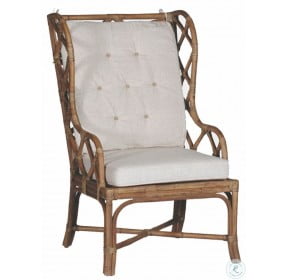 Watson Rattan and Linen High Back Chair