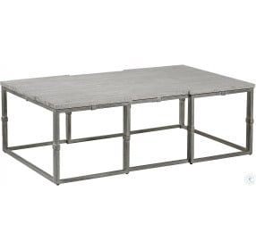 Alden Brushed Silver Large Rectangular Coffee Table