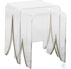 Magnolia Acrylic and Brass Nesting Table