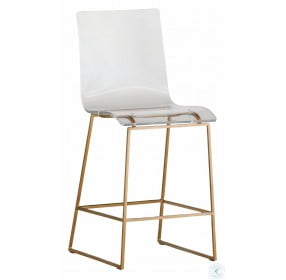 King Acrylic and Gold Counter Stool