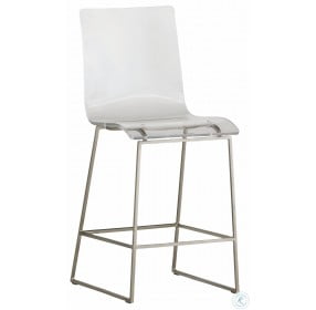 King Acrylic and Silver Counter Stool