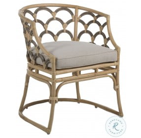 Coralee Gray Matte And Natural Rattan Dining Chair