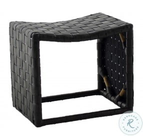 Dover Black Leather Stool