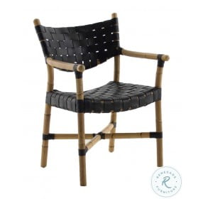 Morrison Black Leather Arm Chair Set Of 2