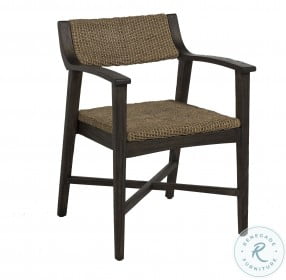 Richard Dark Brown Rubber Wood Arm Chair