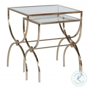 Michael Brushed Gold Nesting Table