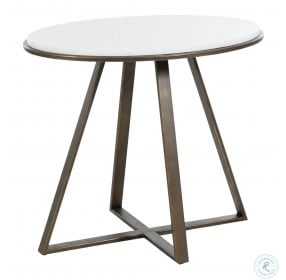 Rylan Brushed Copper And White Marble Side Table