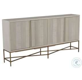 Carol Cerused White And Stain Brass Sideboard