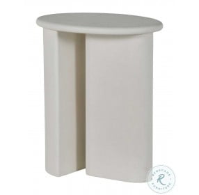 Gio White Cast Stone Side Table